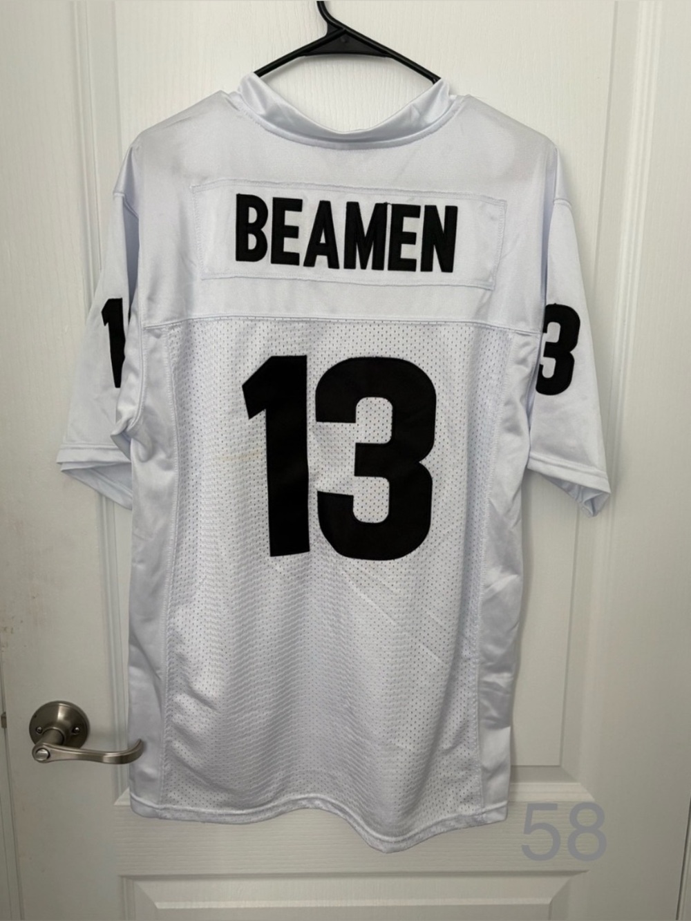 Men’s White Football Jersey with Black Number 13